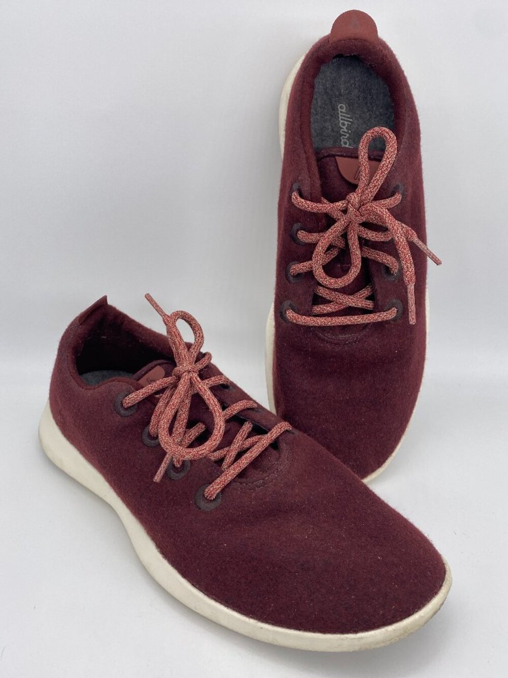 Allbirds Sneakers Running 0521 NV1 Wool Size 11 Maroon Eco Mens Casual Shoes